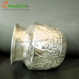 Pure Copper, Silver ASHTALAKSHMI Kalash,Pooja LOTA Silver Coating Copper Pooja LOTA Size-10