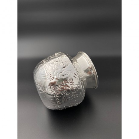 Pure Copper, Silver ASHTALAKSHMI Kalash,Pooja LOTA Silver Coating Copper Pooja LOTA Size-10