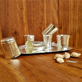 Hammer Glass Set 6 Pcs (Silver Coated)