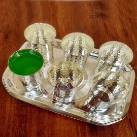 Hammer Glass Set 6 Pcs (Silver Coated)