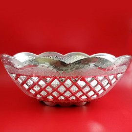 Decorative Round Tray (Silver Colour)
