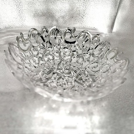 Decorative Round Tray (Silver Colour)