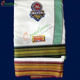 Pure White Cotton Dhothi (10*6 Size)
