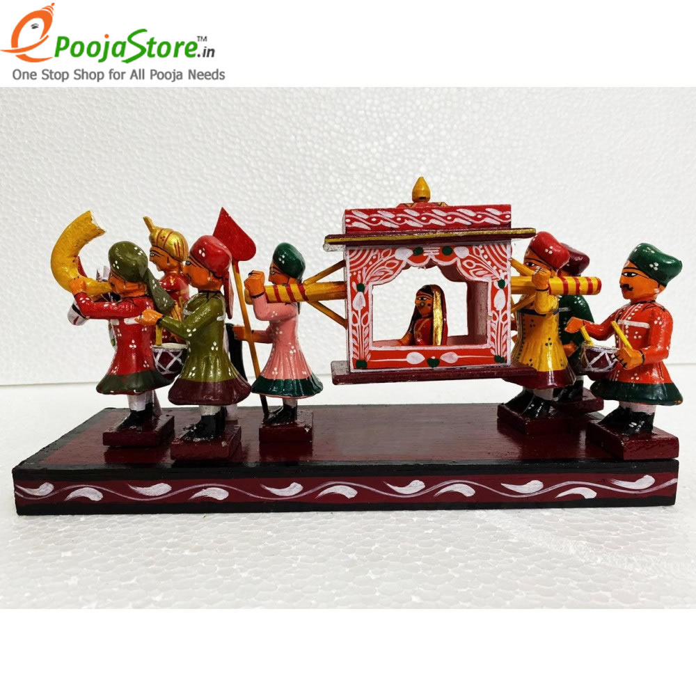 Kondapalli Wooden Pallaki Set / Decorative Kondapally Pallaki Set/ Wooden Indian Wedding Pallaki Set