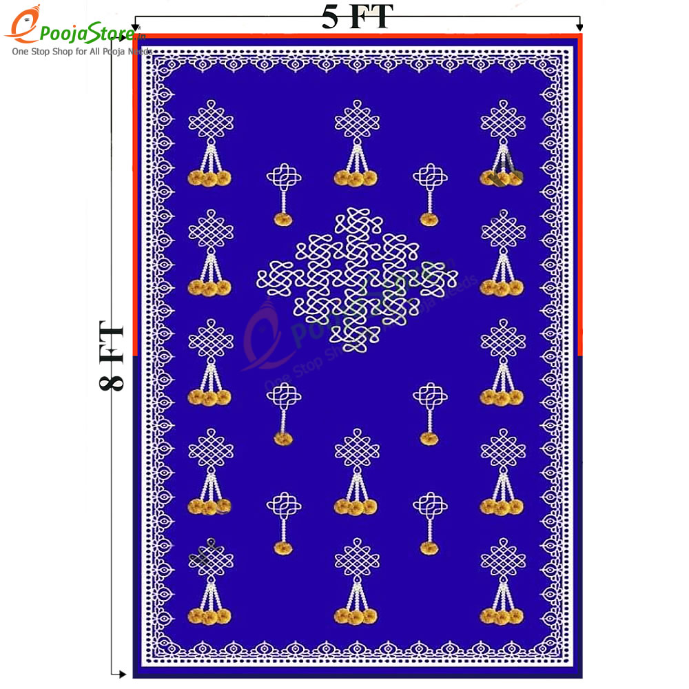 Blue Colour Wall Drop With Kolam Design / Backdrop For all Festivals / Puja Decoration / Indian Tradtional Wall Drop Blue Colour Wall Drop With Kolam Design / Backdrop For all Festivals / Puja Decoration / Indian Tradtional Wall Drop