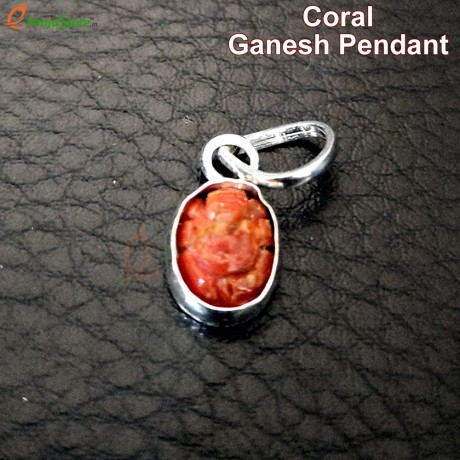 Coral Ganesha Locket (Pendant)