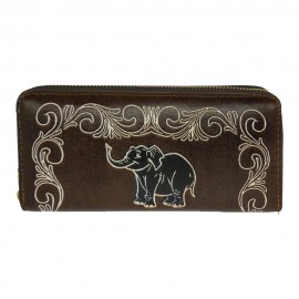 PU Leather Brown Wallet 