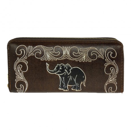 PU Leather Brown Wallet 