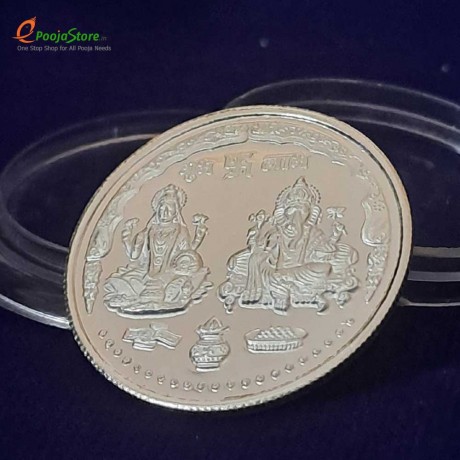 Pure Silver Lakshmi Ganapathi Coin