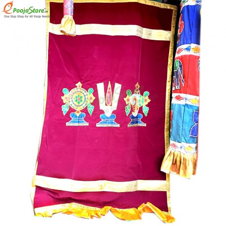 Satin Perumal Temple Curtain, Temple Velvet Curtain (6*4 FEET)