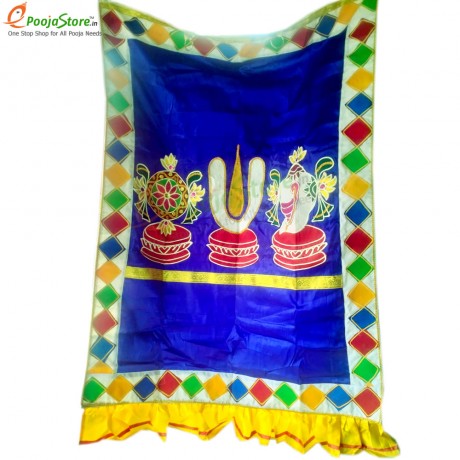 Satin Perumal Temple Curtain, Temple Velvet Curtain (6*4 FEET)