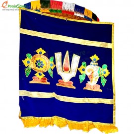 Satin Perumal Temple Curtain / Temple Velvet Curtain (4*6 Feet)
